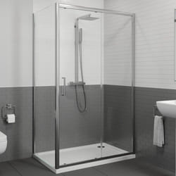 1400 x 800mm Sliding Shower Door & Side Panel Enclosure Cubicle Framed 8mm Glass