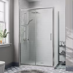 1200 x 800mm Sliding Shower Door & Side Panel Enclosure 8mm Framed Tray & Waste