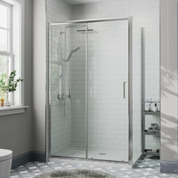 1200 x 800mm Sliding Shower Door & Side Panel Enclosure 8mm Framed Tray & Waste
