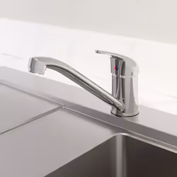 Modern Monbloc Kitchen Sink Mixer Tap Single Lever Swivel Spout Chrome Faucet