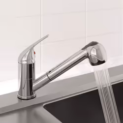 Modern Mono Kitchen Mixer Tap Pull Out Handheld Spray Round Single Lever Chrome