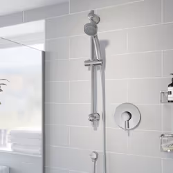 Concealed Stick Shower Concentric Wall Mounted Adjustable Head Chrome Handset