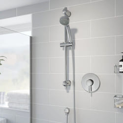 Concealed Stick Shower Concentric Wall Mounted Adjustable Head Chrome Handset