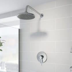 Concealed Stick Shower Wall Mounted Fixed Head Chrome Round Pivot Drencher