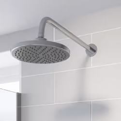 Concealed Stick Shower Wall Mounted Fixed Head Chrome Round Pivot Drencher