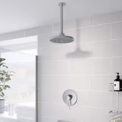 Concealed Stick Shower Ceiling Mounted Fixed Head Round Chrome Pivot