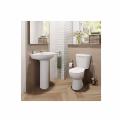 Bathroom Suite 1500mm White Curved Bath Toilet WC Basin Sink Tap Shower Mixer