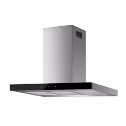 What stands out Slimline island cooker hood mounts to the ceiling over a kitchen island for a modern kitchen look The impre ...