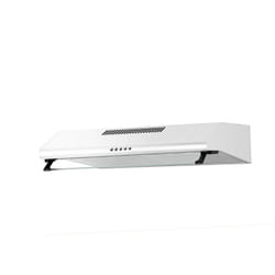 electriQ 60cm Top &amp; Rear Venting Visor Cooker Hood - White