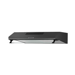 electriQ 60cm Top &amp; Rear Venting Visor Cooker Hood - Black