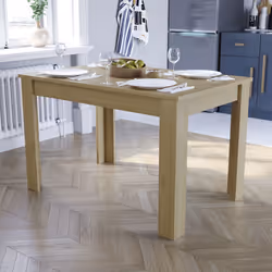 ) Medina 4 6 Seater Dining Table Oak Walnut Wood - (4 Seater Table, Oak