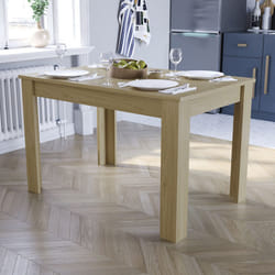 ) Medina 4 6 Seater Dining Table Oak Walnut Wood - (4 Seater Table, Oak