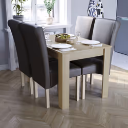 ) Medina 4 6 Seater Dining Table Oak Walnut Wood - (4 Seater Table, Oak