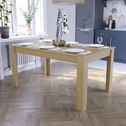 ) Medina 4 6 Seater Dining Table Oak Walnut Wood - (6 Seater Table, Oak