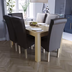) Medina 4 6 Seater Dining Table Oak Walnut Wood - (6 Seater Table, Oak
