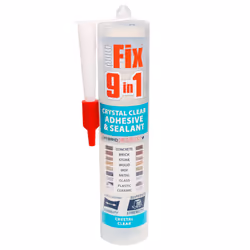 Timco 9 In 1 Adhesive & Sealant Crystal Clear 290ml (1 Cartridge)