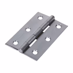 Timco Steel 1838 Pattern Fixed Pin Butt Hinge - 75 x 50 x 1.5mm (Satin Chrome) (2 Pack)