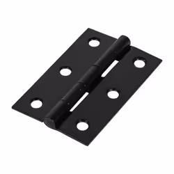 Timco Steel 1838 Pattern Fixed Pin Butt Hinge - 75 x 50 x 1.5mm (Black) (2 Pack)