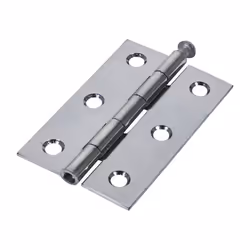 Timco Steel 1840 Pattern Loose Pin Butt Hinge - 75 x 50 x 1.5mm (Polished Chrome) (2 Pack)
