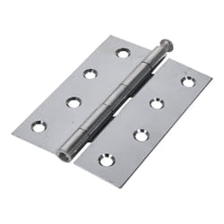 Timco Steel 1840 Pattern Loose Pin Butt Hinge - 100 x 71 x 1.7mm (Polished Chrome) (2 Pack)