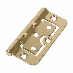 Timco Steel 104 Pattern Radius Corner Fixed Pin Hurlinge Hinge - 75 x 55 x 1.5mm (Electro Brass) (2 Pack)