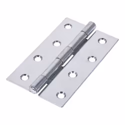 Timco Steel Narrow Pattern Uncranked Fixed Pin Butt Hinge - 100 x 58 x 1.5mm (Bright Zinc) (2 Pack)
