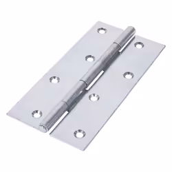 Timco Steel Narrow Pattern Uncranked Fixed Pin Butt Hinge - 150 x 75 x 2mm (Bright Zinc) (2 Pack)
