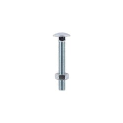 Timco Carriage Bolts DIN603 & Hex Full Nuts DIN934 Silver - M6 x 140 (50 Pack)