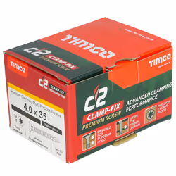 Timco C2 Clamp-Fix Multi-Purpose Premium Countersunk Gold Woodscrews - 4 x 35mm (200 Box)