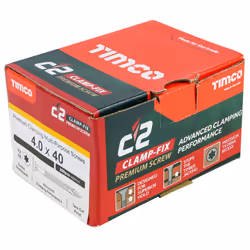 Timco C2 Clamp-Fix Multi-Purpose Premium Countersunk Gold Woodscrews - 4 x 40mm (200 Box)