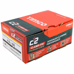 Timco C2 Clamp-Fix Multi-Purpose Premium Countersunk Gold Woodscrews 4.0 x 60mm (200 Box)