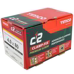 Timco C2 Clamp-Fix Multi-Purpose Premium Countersunk Gold Woodscrews 4.0 x 80mm (200 Box)