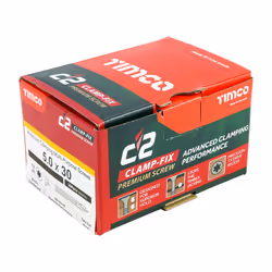 Timco C2 Clamp-Fix Multi-Purpose Premium Countersunk Gold Woodscrews 5.0 x 30mm (200 Box)