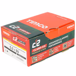 Timco C2 Clamp-Fix Multi-Purpose Premium Countersunk Gold Woodscrews 5.0 x 50mm (200 Box)