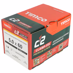 Timco C2 Clamp-Fix Multi-Purpose Premium Countersunk Gold Woodscrews 5.0 x 60mm (200 Box)