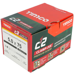 Timco C2 Clamp-Fix Multi-Purpose Premium Countersunk Gold Woodscrews - 5 x 75mm (200 Box)
