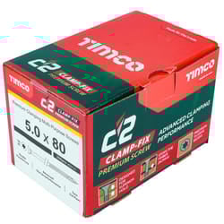Timco C2 Clamp-Fix Multi-Purpose Premium Countersunk Gold Woodscrews - 5 x 80mm (200 Box)
