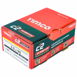Timco C2 Clamp-Fix Multi-Purpose Premium Countersunk Gold Woodscrews - 5 x 90mm (100 Box)