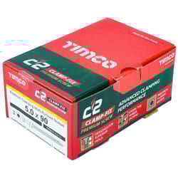 Timco C2 Clamp-Fix Multi-Purpose Premium Countersunk Gold Woodscrews - 5 x 90mm (100 Box)