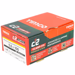 Timco C2 Clamp-Fix Multi-Purpose Premium Countersunk Gold Woodscrews - 5 x 100mm (100 Box)