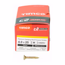 TIMCO C2 Clamp-Fix Multi-Purpose Premium Countersunk Gold Woodscrews,All Sizes