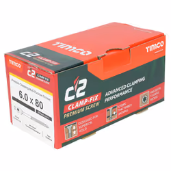 Timco C2 Clamp-Fix Multi-Purpose Premium Countersunk Gold Woodscrews 6.0 x 80mm (200 Box)