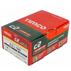 Timco C2 Clamp-Fix Multi-Purpose Premium Countersunk Gold Woodscrews - 6 x 100mm (100 Box)