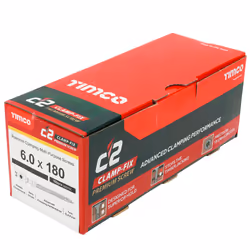 Timco C2 Clamp-Fix Multi-Purpose Premium Countersunk Gold Woodscrews 6.0 x 180mm (100 Box)