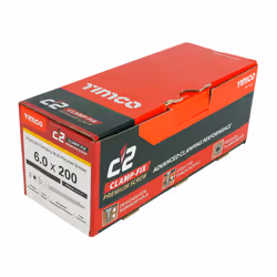 Timco C2 Clamp-Fix Multi-Purpose Premium Countersunk Gold Woodscrews 6.0 x 200mm (100 Box)