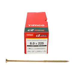 Timco C2 Clamp-Fix Multi-Purpose Premium Countersunk Gold Woodscrews - 8 x 225mm (50 Box)
