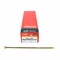 TIMCO C2 Clamp-Fix Multi-Purpose Premium Countersunk Gold Woodscrews - 8.0 x 250