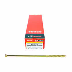 TIMCO C2 Clamp-Fix Multi-Purpose Premium Countersunk Gold Woodscrews - 8.0 x 275