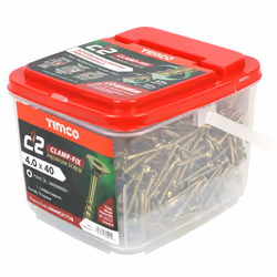 Timco C2 Clamp-Fix Multi-Purpose Premium Countersunk Gold Woodscrews - 4 x 40mm (1200 Tub)