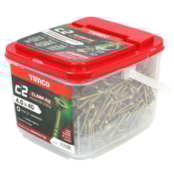 Timco C2 Clamp-Fix Multi-Purpose Premium Countersunk Gold Woodscrews - 4 x 40mm (1200 Tub)